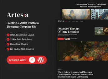 Artesia – Painting & Artist Elementor Template Kit