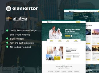 Almahyra – Umrah & Hajj Tour Travel Elementor Pro Template Kit
