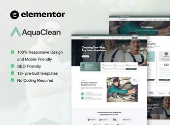 AquaClean – Car Washing & Cleaning Services Elementor Template Kit