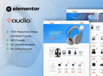 AudioPlus – Audio Store WooCommerce Elementor Template Kit