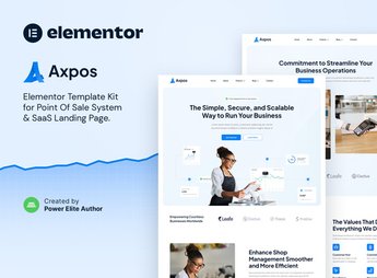 Axpos – Point Of Sale Software & SaaS Landing Page Elementor Template Kit