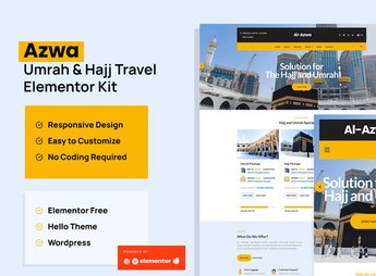 Azwa – Umrah & Hajj Tour Travel Elementor Template Kit