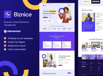 Biznice – Business Coach Elementor Template Kit