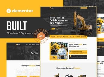 Built – Machinery & Equipment Rentals Elementor Pro Template Kit