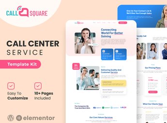 Call Square – Call Center & Support Company Elementor Template Kit