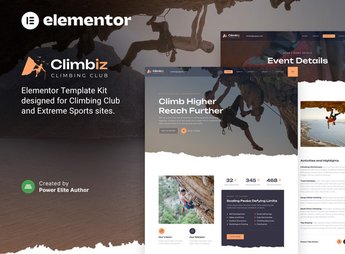 Climbiz – Climbing Club & Extreme Sports Elementor Template Kit