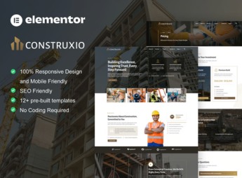 Construxio – Construction & Building Company Elementor Pro Template Kit