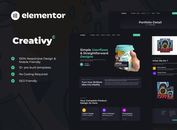 Creativy – Creative Agency & Portfolio Elementor Template Kit