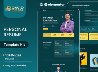 DavidDean – Personal Portfolio & Resume Elementor Template Kit
