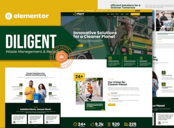 Diligent – Waste Management & Recycling Company Elementor Template Kit