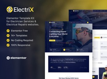 Electrix – Electrician Services & Electrical Repairs Elementor Template Kit