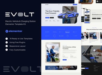 Evolt – Electric Vehicle & Charging Station Elementor Template Kit