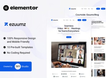 Ezuumz – Video Conferencing & Webinar App Elementor Template Kit