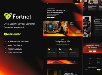 Fortnet – Cyber Security Services Elementor Template Kit