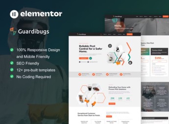 Guardibugs – Pest Control Service Elementor Pro Template Kit