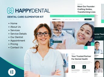 Happy Dental – Dental Care Service Elementor Kit