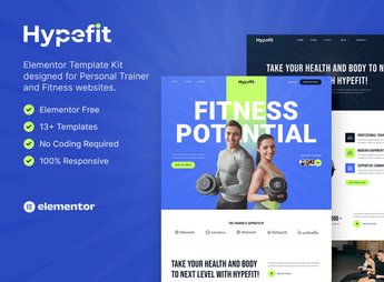 Hypefit – Personal Trainer & Fitness Elementor Template Kit