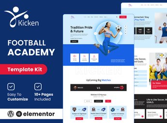 Kicken – Football & Sports Academy Elementor Template Kit