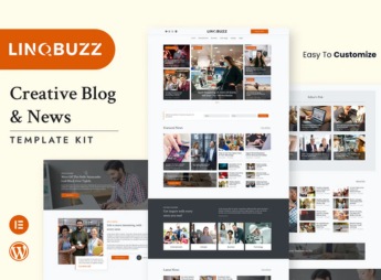 Linqbuzz – Blog & Magazine Elementor Pro Template Kit