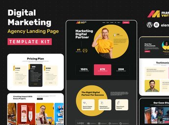 Marketiverse – Digital Marketing Services Landing Page Elementor Template Kit