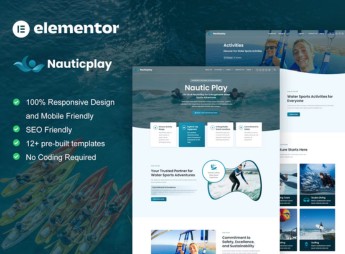 NauticPlay – Water Sports & Surfing Elementor Pro Template Kit