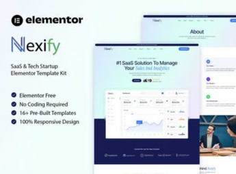 Nexify – SaaS & Tech Startup Elementor Template Kit