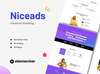 Niceads – Influencer Marketing Elementor Template Kit