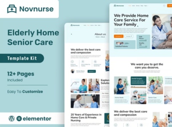 Novnurse – Elderly & Senior Care Services Elementor Template Kit