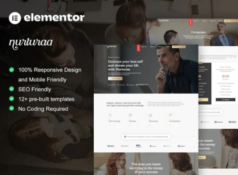 Nurturaa – Life Coach & Motivator Elementor Pro Template Kit