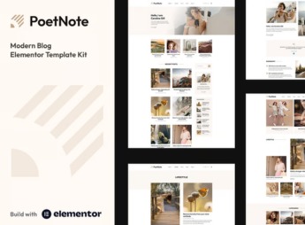 PoetNote – Modern Blog Elementor Pro Template Kit
