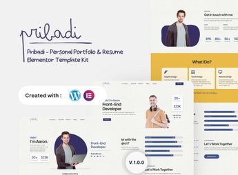 Pribadi – Personal Portfolio & Resume Elementor Template Kit