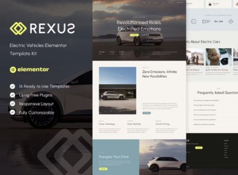 Rexus – Electric Vehicles Elementor Template Kit