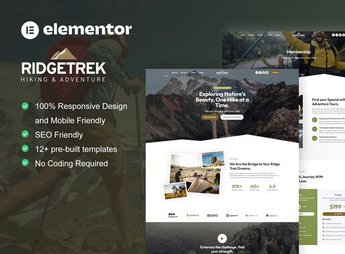 RidgeTrek – Hiking & Adventure Elementor Template Kit