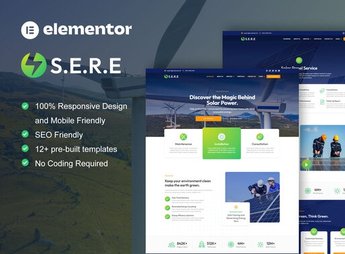 Sere – Solar & Renewable Energy Elementor Pro Template Kit