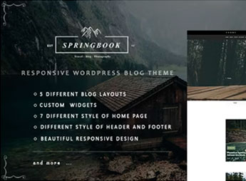 Springbook – Responsive WordPress Blog Travel Photography Theme