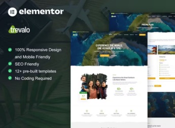 Trevalo – Travel & Tourism Agency Elementor Pro Template Kit