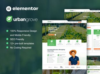 UrbanGrove – Hydroponic & Agriculture Elementor Template Kit