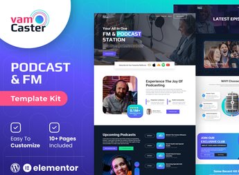 Vamcaster – Podcast & Video Streaming Elementor Template Kit
