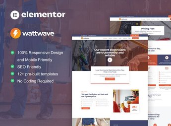 WattWave – Electrical Installation & Maintenance Service Elementor Pro Template Kit