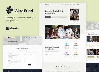 Wise Fund – Charity & Donation Elementor Template Kit