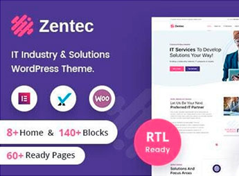 Zentec – IT Solutions Company WordPress Theme + RTL