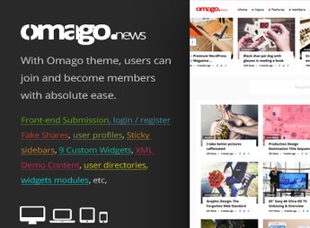 Omago News – User Profile Membership & Content Sharing Theme