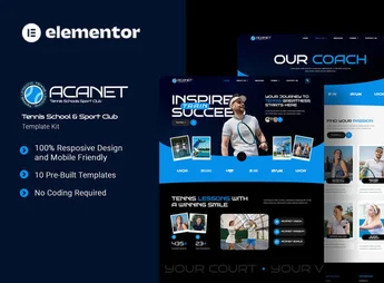Acanet – Tennis School & Sport Club Elementor Template Kit