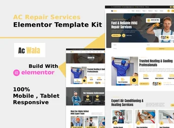 AcWala – Air Conditioner & HVAC Repair Elementor Template Kit