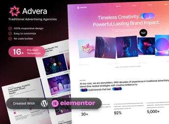 Advera – Traditional Advertising Agencies Business Promotion Elementor Template Kit