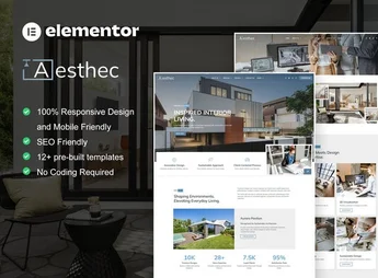 Aesthec – Architecture & Interior Design Service Elementor Template Kit