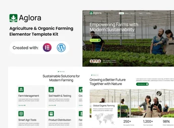 Aglora – Agriculture & Organic Farming Elementor Template Kit