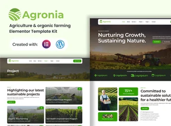 Agronia – Agriculture & Organic Farming Elemenntor Template Kit