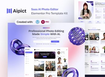 Aipict – Saas AI Photo Editor Website Elementor Pro Template Kit