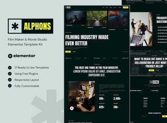 Alphons – Film Maker & Movie Studio Elementor Template Kit